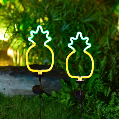 ضوء خارجي LED من الفولاذ المقاوم للصدأ PVC خط أناناس شجرة جوز الهند مقاوم للماء شمسي حديث وبسيط للحديقة 