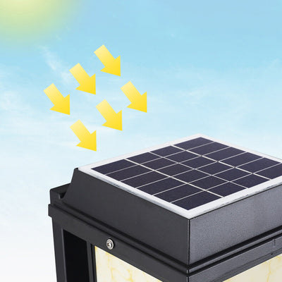 Chinesische Retro-Aluminium-Rechteckige Säule LED Außen Wasserdichte Wandleuchte 