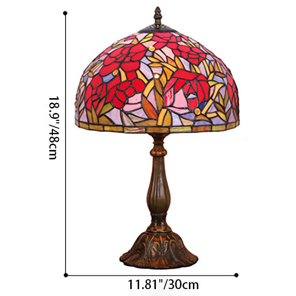 Tiffany Creative Romantic Resin Roses 1-Light Table Lamp