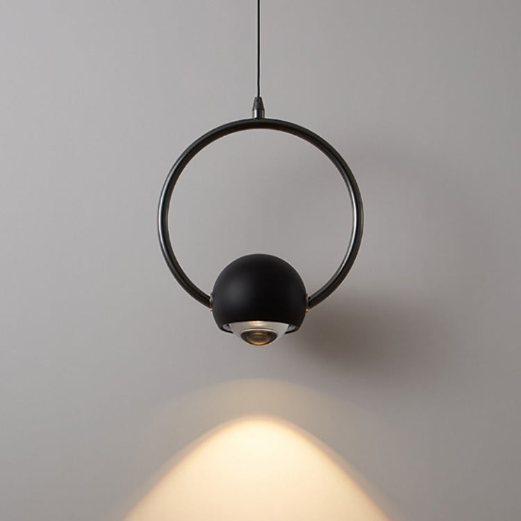 Lustre LED Suspendu Cercle en Aluminium Nordique Contemporain avec Anneau Élévateur pour Chambre 