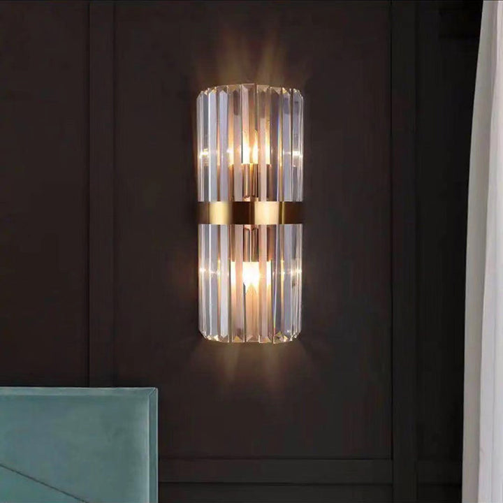 Contemporary Luxury Crystal Strip Stainless Steel 1-Light Wall Sconce Lamp For Bedroom