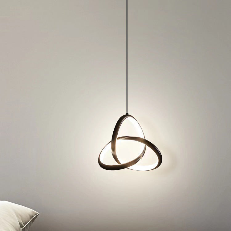 Moderne Nordic Aluminium Eisen Silica Geometrische Verflochten Ring LED Pendelleuchte Für 