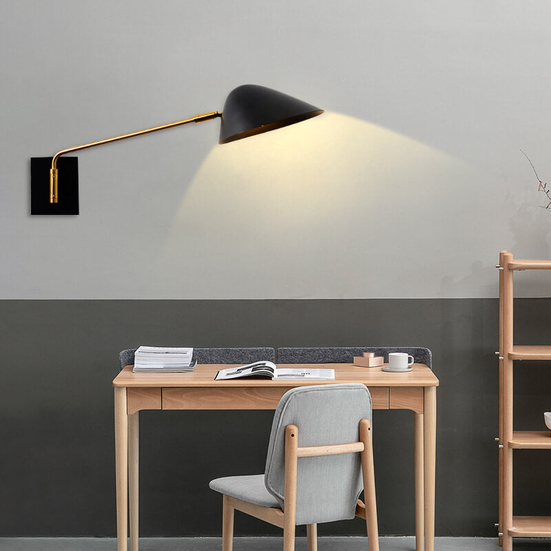 Nordic Light Luxus Galvanisierte Eisenlangarm 1/2-Licht Wandleuchte 