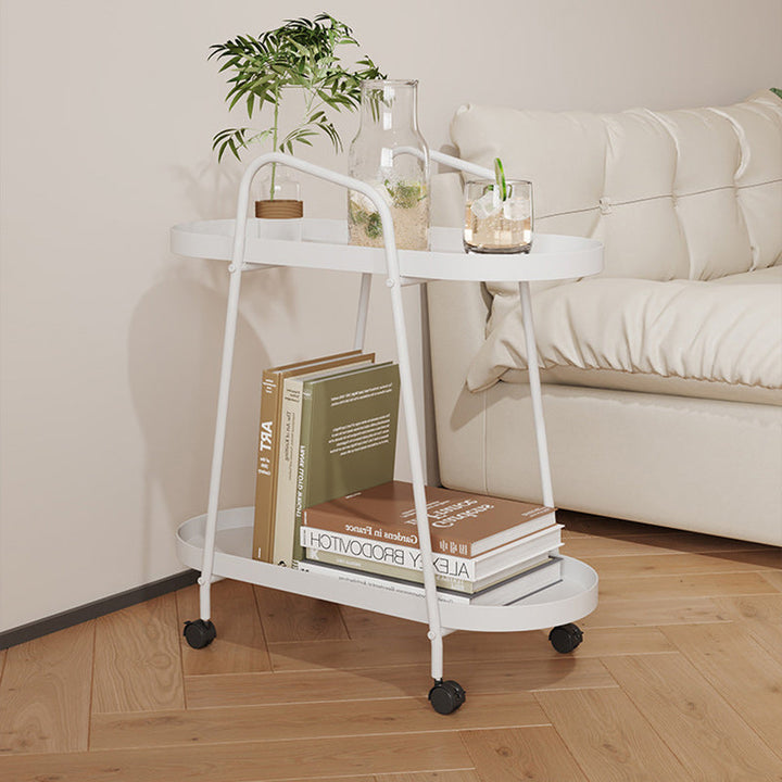 Moderner minimalistischer langer ovaler Eisen-Entfernungstisch, 2-stufig für das Wohnzimmer 