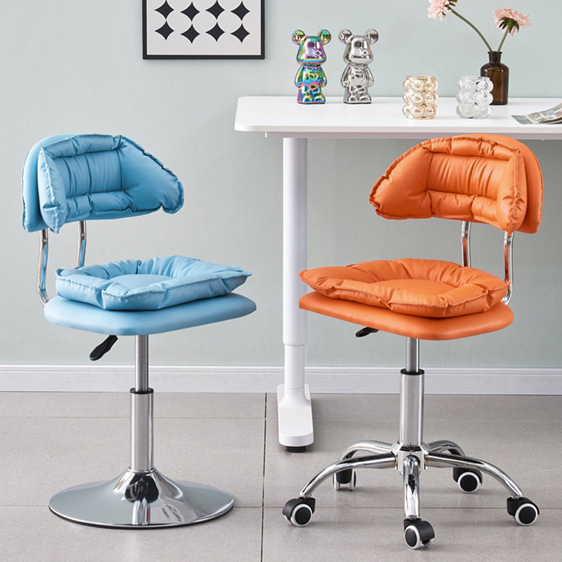 Moderner minimalistischer quadratischer Kissen Barhocker aus Kunstleder mit Metallrückenlehne, höhenverstellbar für Esszimmer 