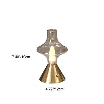 Zeitgenössische Einfachheit Glas Spinner Gyroskop Metall Basis LED USB Tisch Lampe Für Schlafzimmer 