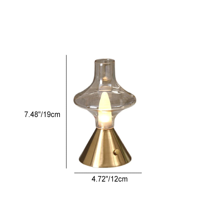 Zeitgenössische Einfachheit Glas Spinner Gyroskop Metall Basis LED USB Tisch Lampe Für Schlafzimmer 
