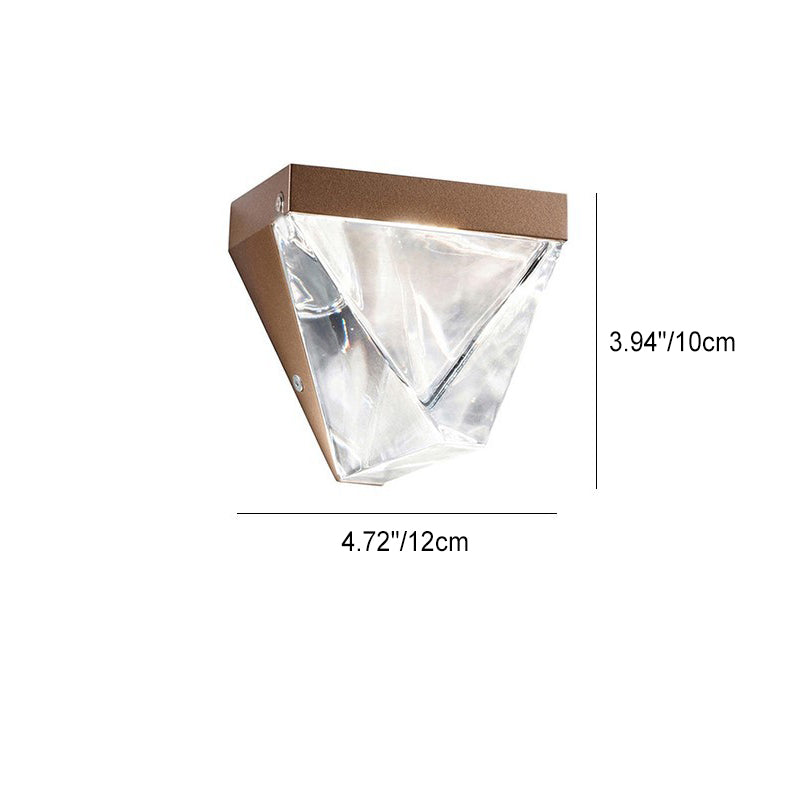 Zeitgenössische kreative Dreieck Eisen Kristall LED Wandleuchte Lampe für Wohnzimmer 