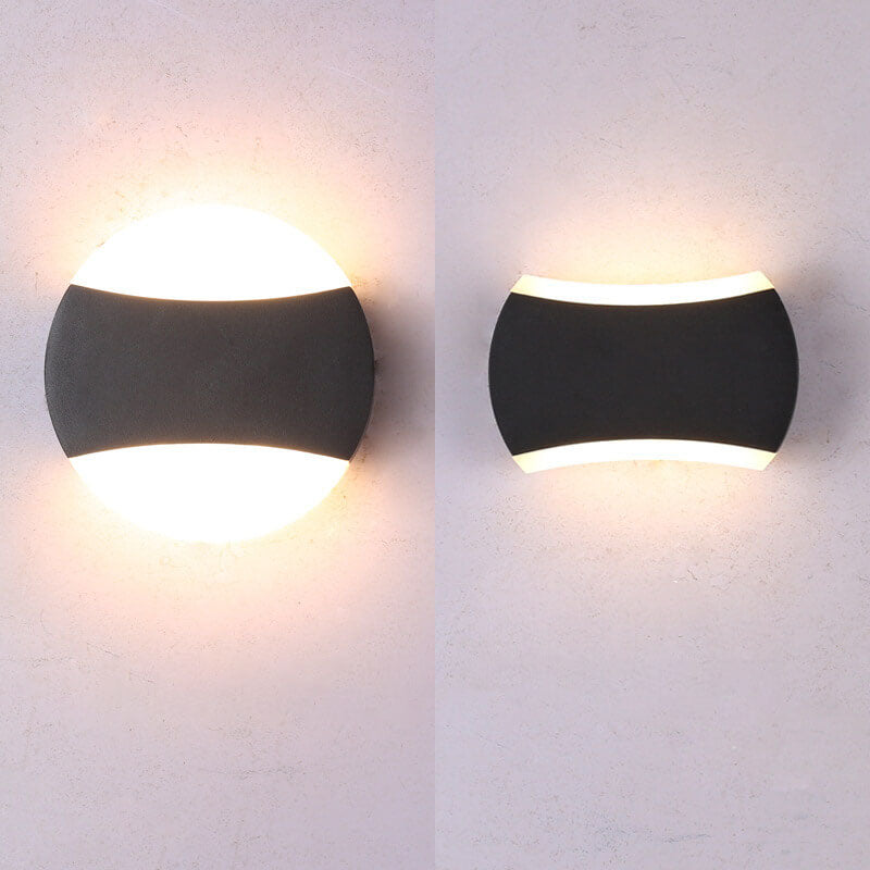 Modern Outdoor Round Flat Aluminum LED Waterproof Wall Sconce Lamp