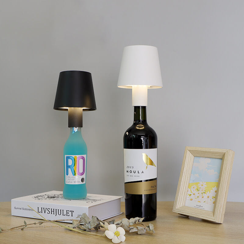 Creative Detachable Aluminum Mushroom Shade Rechargeable Wine Bottle LED USB Table Lamp