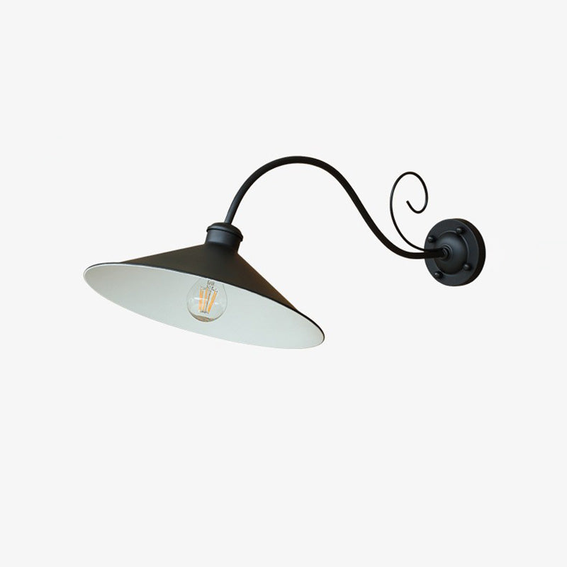 Zeitgenössische Retro wasserdichte Eisen Runde 1-Licht Wandleuchte Lampe für Garten 