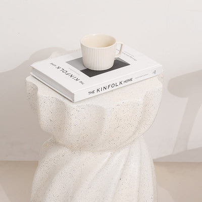 Mesa de café con textura de imitación de terrazo geométrico torcido nórdico contemporáneo para sala de estar 