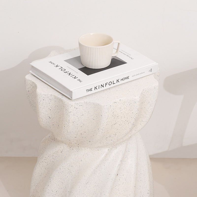 Mesa de café con textura de imitación de terrazo geométrico torcido nórdico contemporáneo para sala de estar 