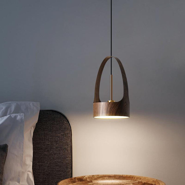 Lámpara colgante LED de hierro acrílico redonda contemporánea escandinava para dormitorio 