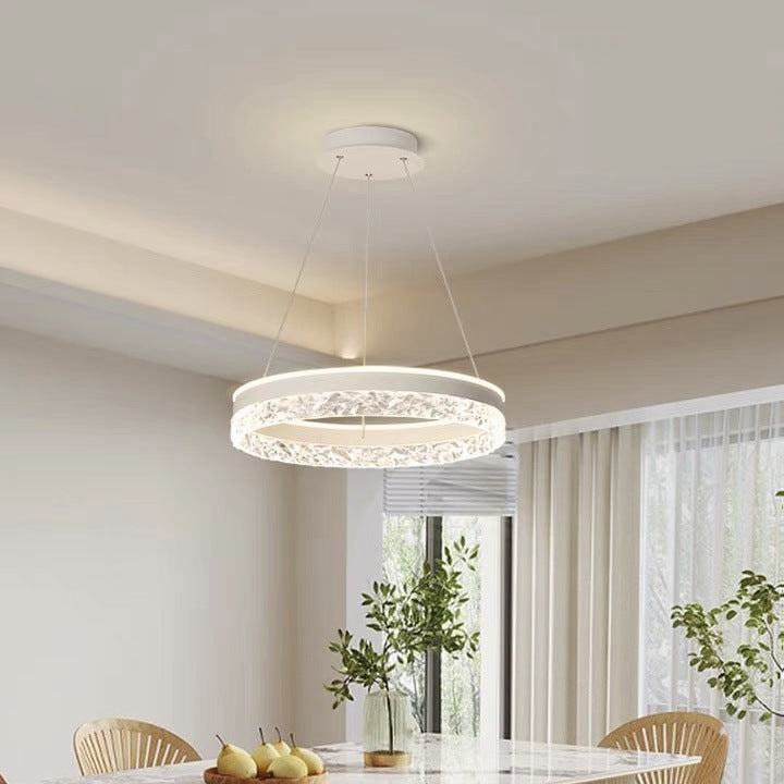 Moderne minimalistische Kreis Eisen Acryl LED Pendelleuchte für Schlafzimmer 