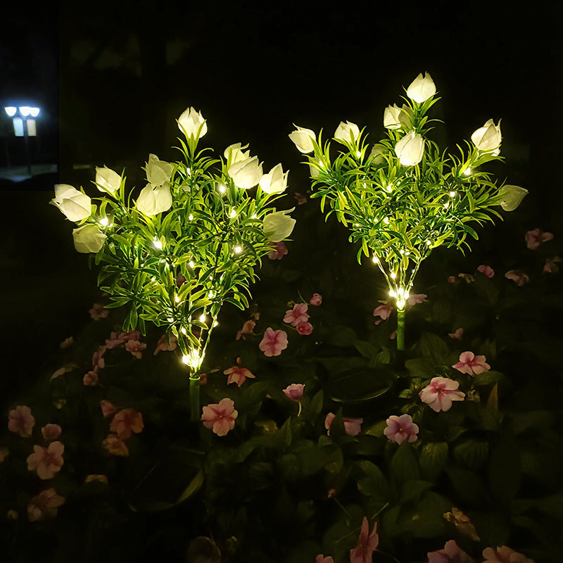 مصباح حديقة LED شمسي مقاوم للماء بتصميم إبداعي معاصر على شكل غاردينيا للباحات الخارجية 