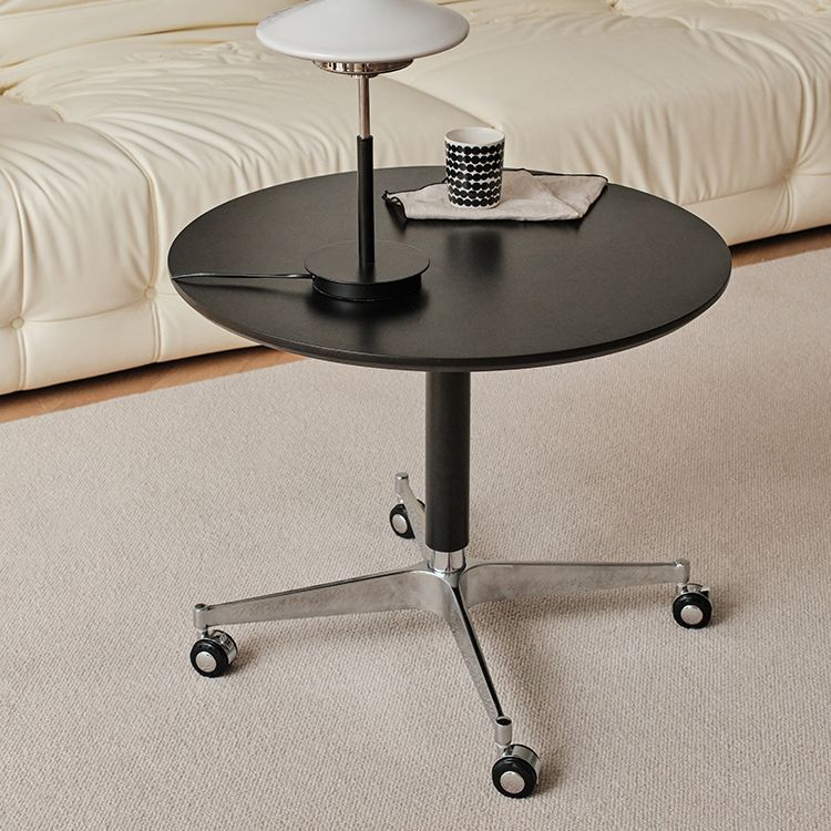 Table basse en aluminium avec plateau amovible et base ronde minimaliste moderne pour salon 