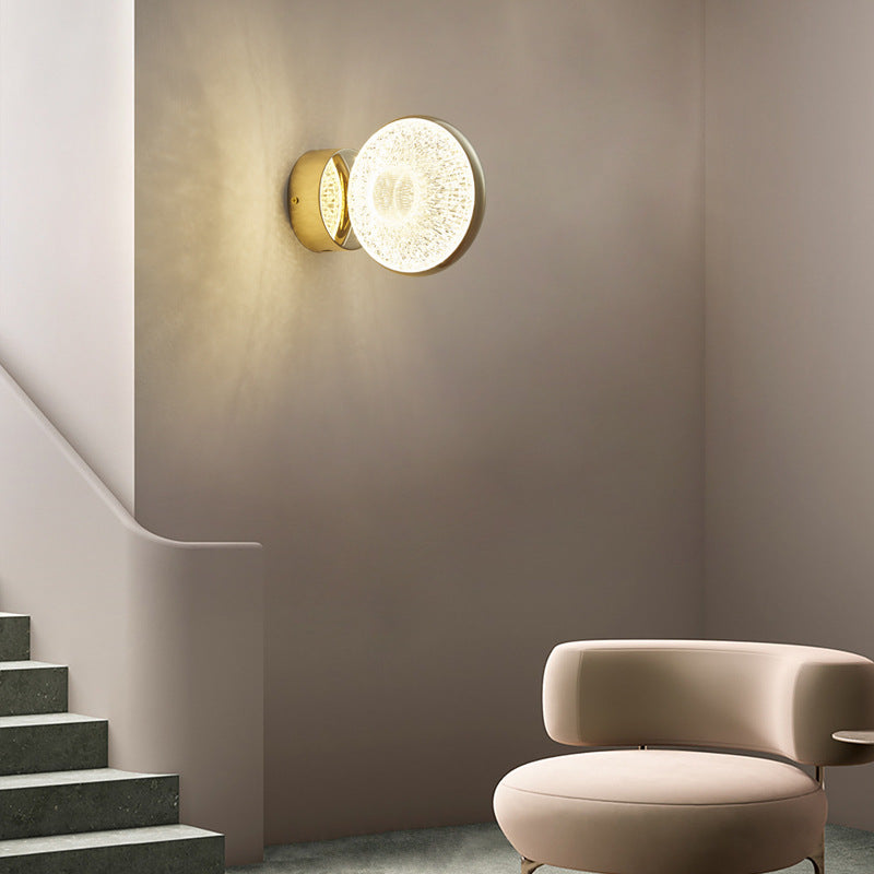 Modern Luxury Iron PMMA Elliptical Round LED Wall Sconce Lamp For Hallway