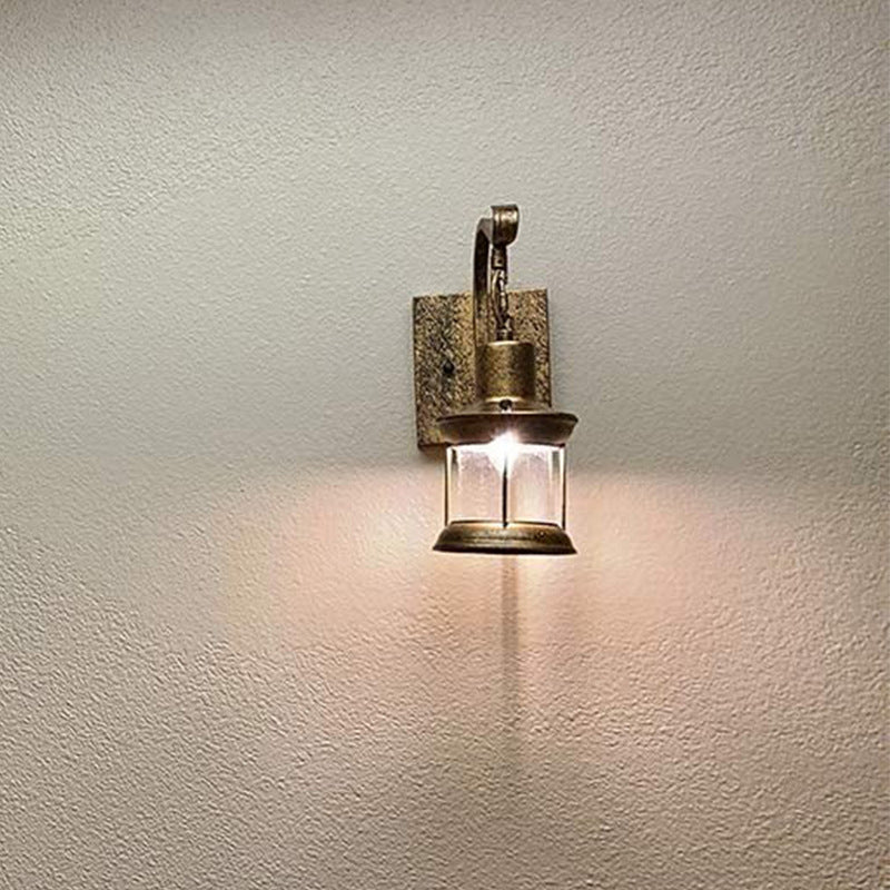 Vintage Rustic Kerosene Lantern 1-Light Wall Sconce Lamp