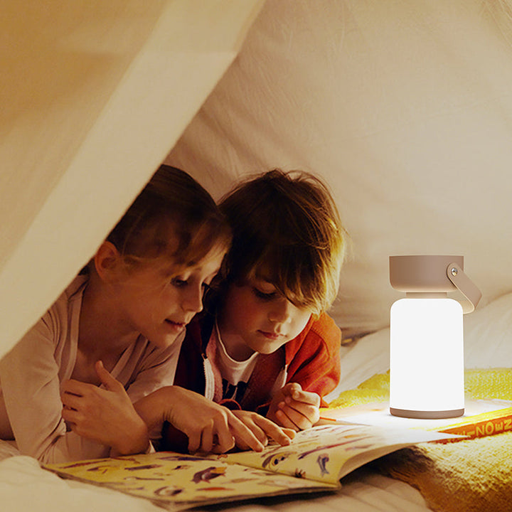 Lampe de table LED en cylindre en plastique ABS portable et étanche, simplicité moderne, pour éclairage extérieur de patio 