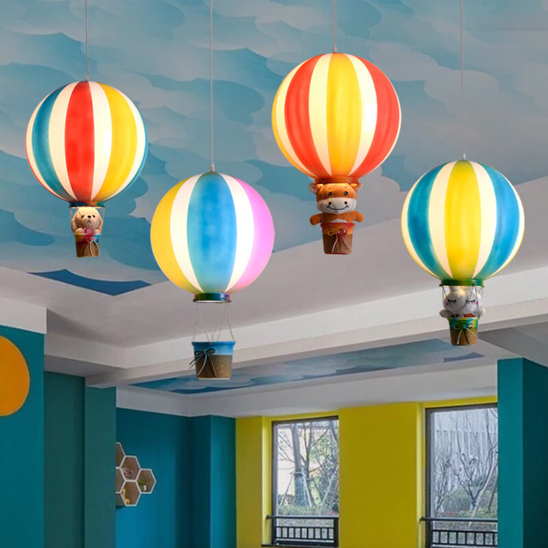 Scandinavian Modern Creative Hot Air Balloon Iron Acrylic 1-Light Pendant Light