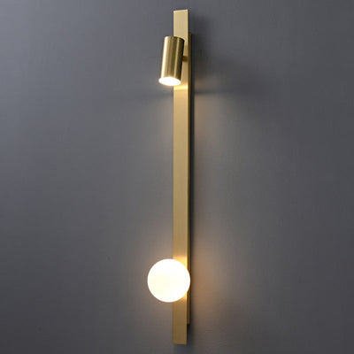 Moderne minimalistische Streifen Runde Ball Messing Glas LED Wandleuchte Lampe für Schlafzimmer 