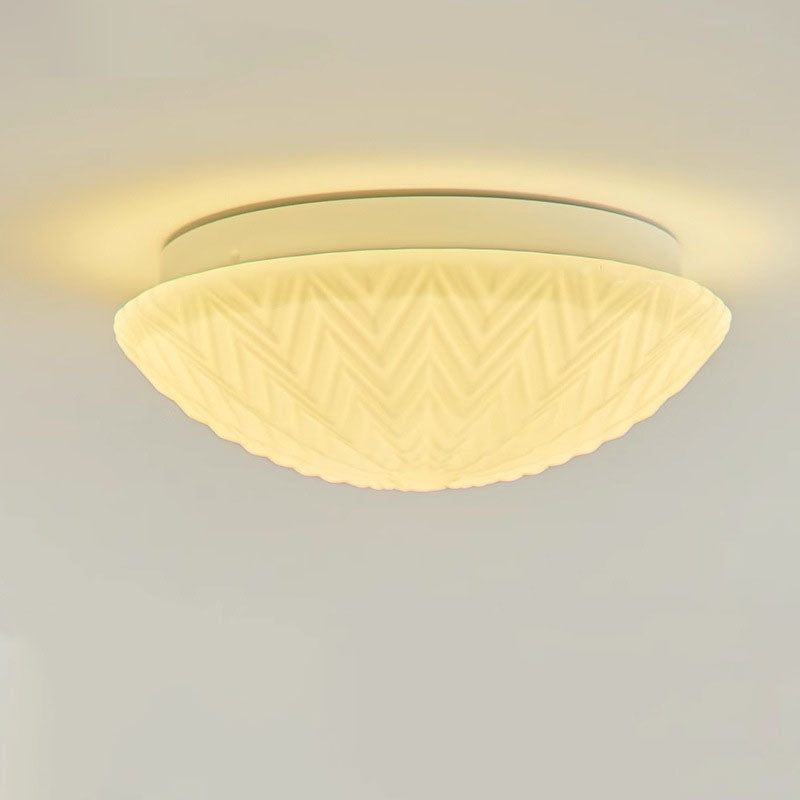 Modern Minimalist Glass Round Shade LED Flush Mount Ceiling Light For Living Room