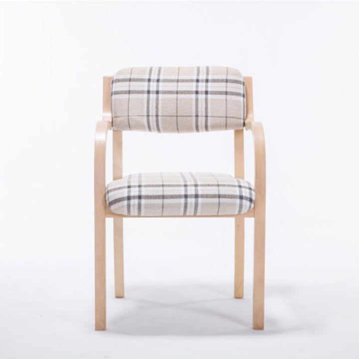 Contemporary Nordic Bentwood Linen Faux Leather Velvet Sponge Square Dining Chair Backrest Armrest For Dining Room