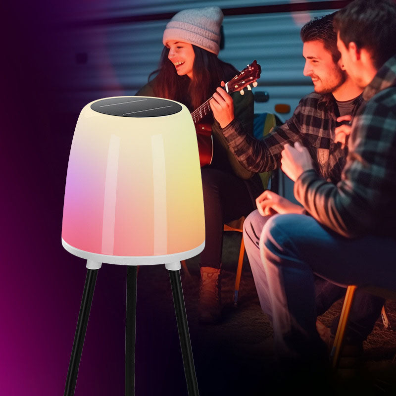 モダンミニマリスト ソーラートライポッド ラウンドアイアン ABS PP PC LEDプラントプランタースタンディングフロアランプ ガーデン用 