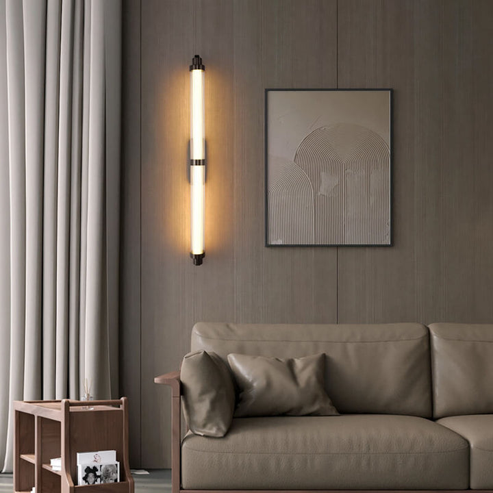Applique murale LED en acier inoxydable acrylique cylindrique scandinave contemporaine pour salon 