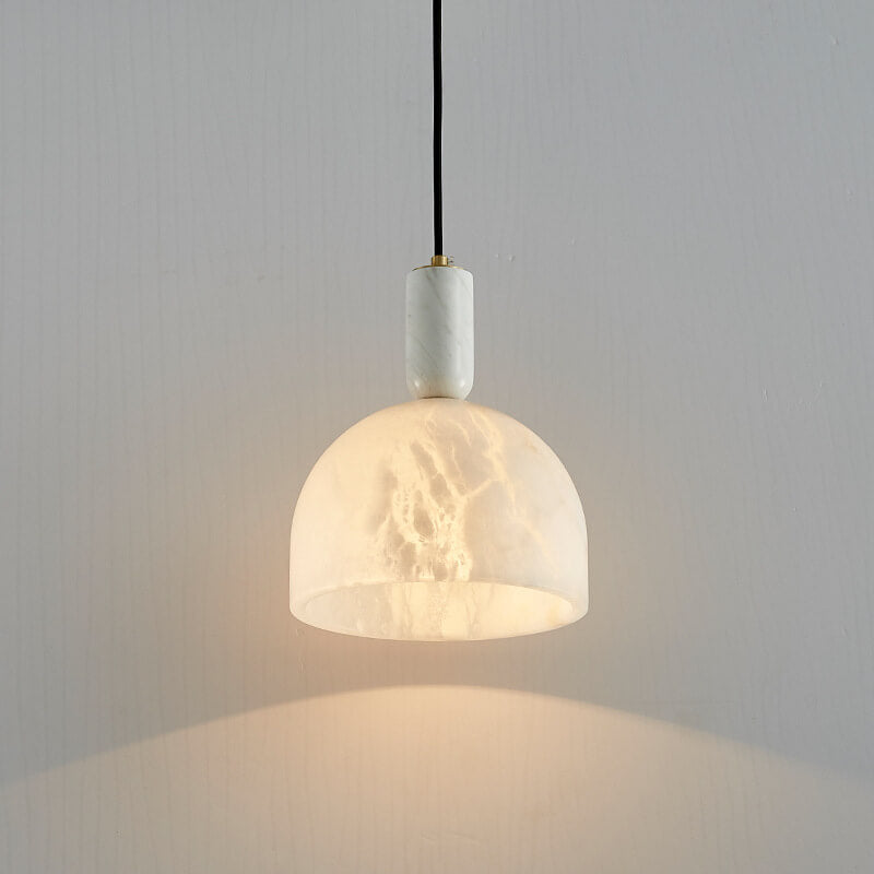 Moderne Leichte Luxus Weiße Halbkreisförmige Kupfer Lucite 1-Licht Pendelleuchte 