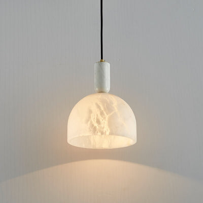 Modern Light Luxury White Semi-Circular Copper Lucite 1-Light Pendant Light