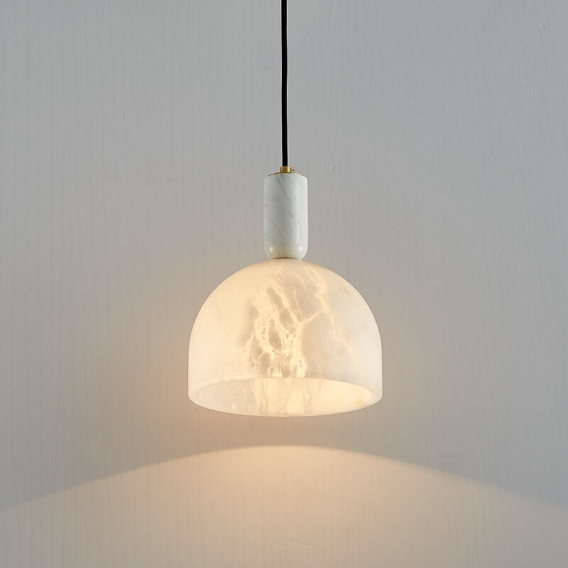 Modern Light Luxury White Semi-Circular Copper Lucite 1-Light Pendant Light