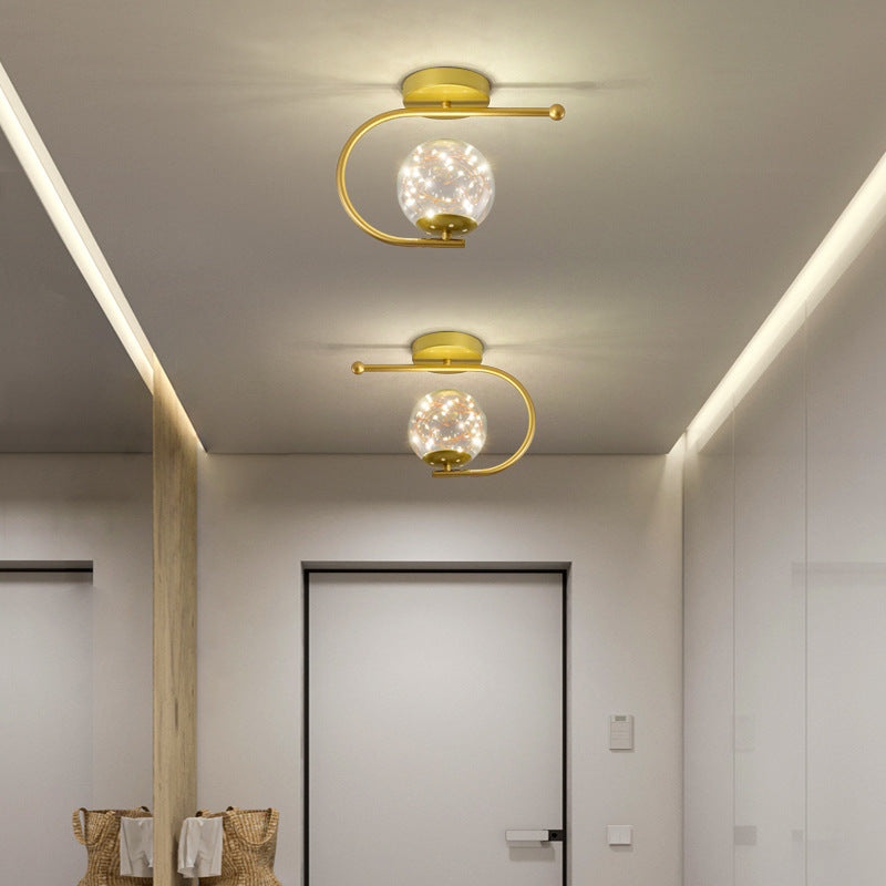Moderne kreative Kugel voller Sterne Hardware Glas LED Deckenleuchte zur halbeinbau Montage 
