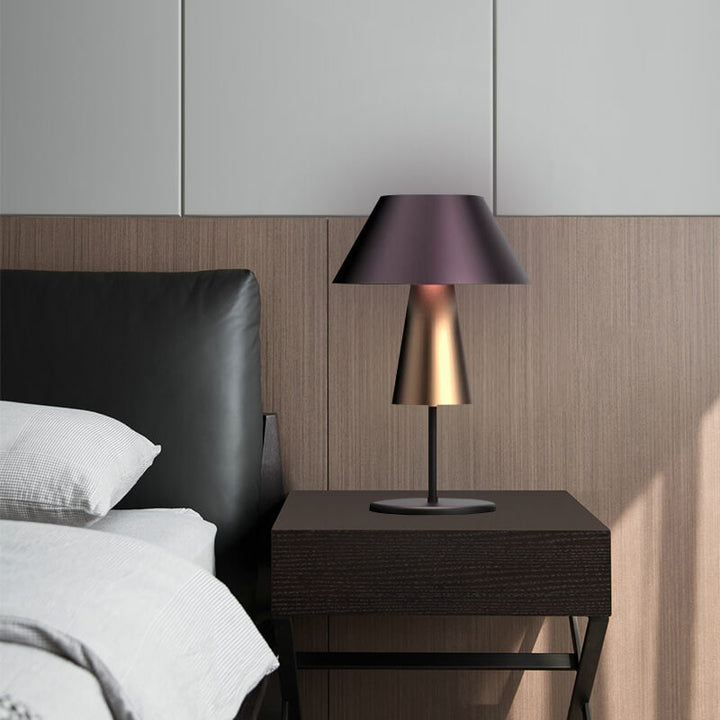 Modern Luxury Drum Cone Fabric Iron 1-Light Table Lamp for Bedroom