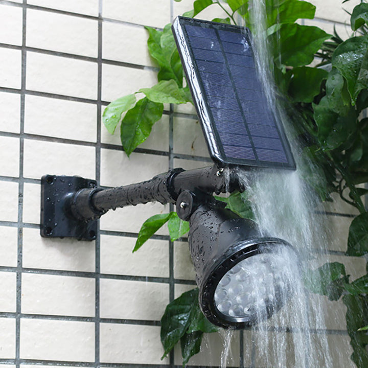 Projecteur LED Solaire Étanche en ABS Industriel Contemporain pour Pelouse avec Piquet pour Patio Extérieur 