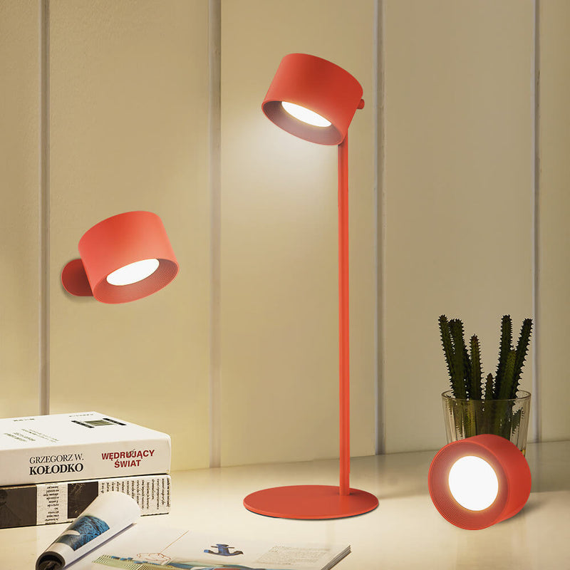 Lámpara de Mesa LED Magnética Rotativa USB Redonda de Plástico Creativa 