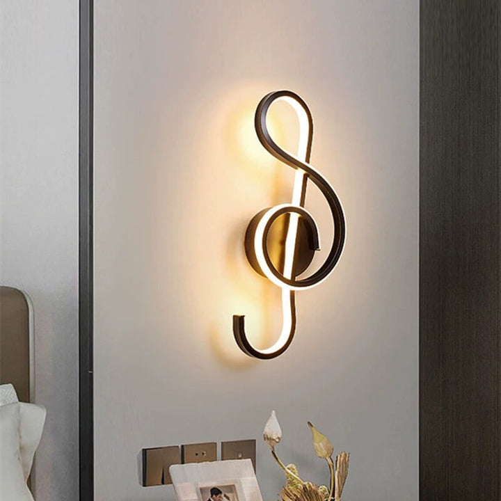 Abat-jour en Silicone souple avec Note de musique, Art déco moderne, applique murale LED pour chambre à coucher 