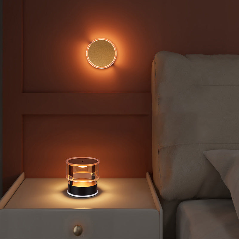 مصباح حائطي LED أسطواني من الألومنيوم الأكريليكي الحديث البسيط لغرفة النوم 