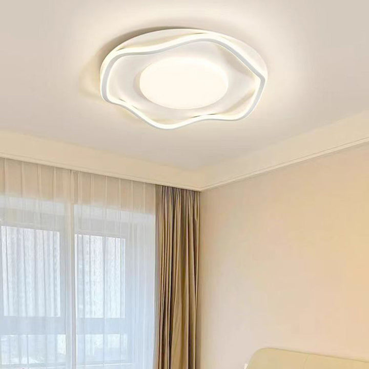 Plafonnier LED en acrylique avec matériel moderne minimaliste en forme de vague ronde carrée pour chambre à coucher 