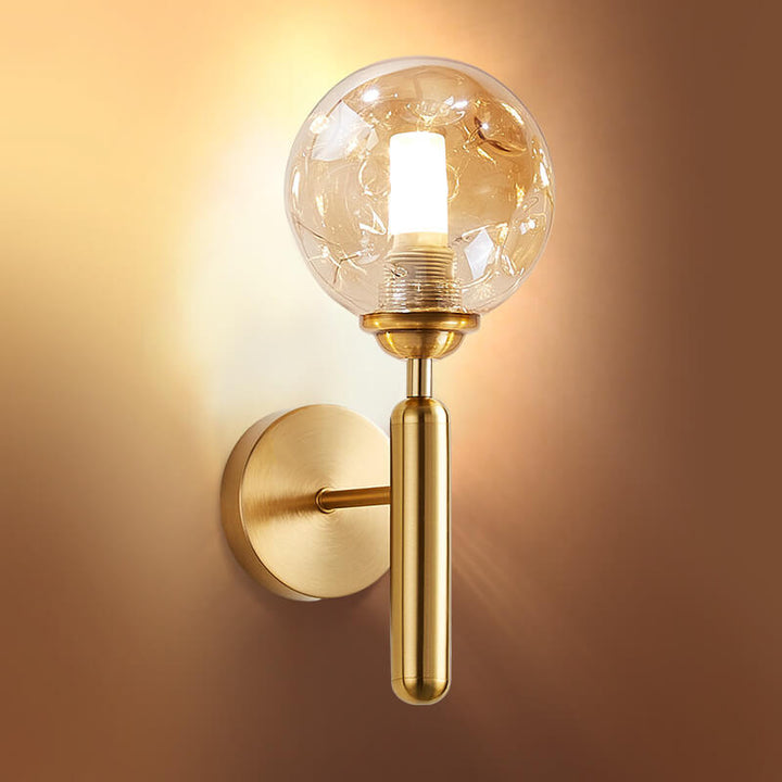 Lámpara Aplique de Pared Moderno Simple de Lujo Ligero con Esfera de Vidrio de 1 Luz 
