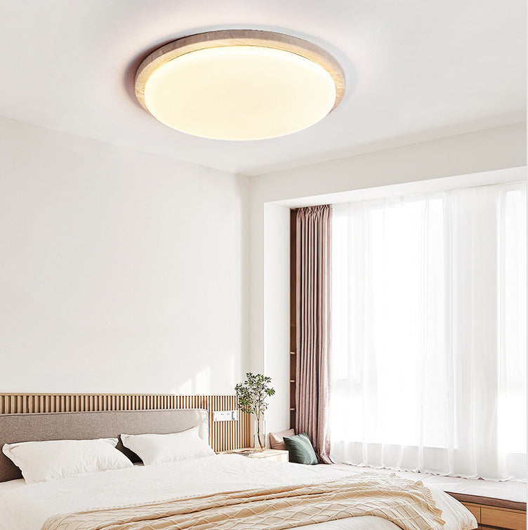 Moderne minimalistische runde LED-Deckenleuchte aus Chalcopyrit und Acryl für das Schlafzimmer 