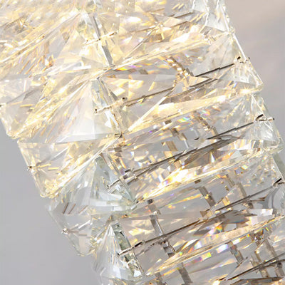 Contemporary Luxury Crystal Cuboid Hardware LED Semi-Flush Mount Ceiling Light For Living Room