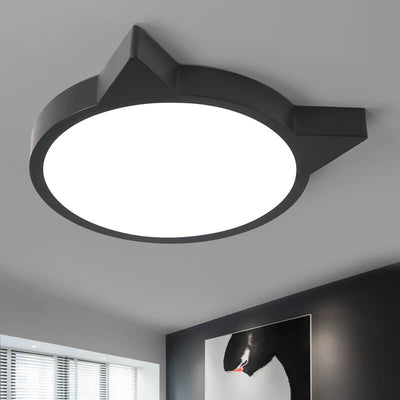 Nordic Macaron Cat Design LED Kids Flush Mount Ceiling Light