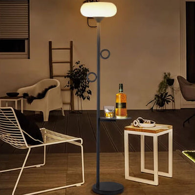 Lámpara de pie para exteriores con tira LED de acero inoxidable de simplicidad moderna solar para patio exterior 