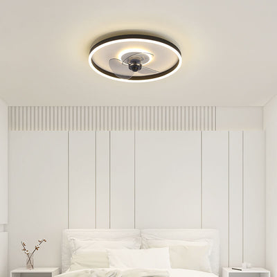 Nordischer minimalistischer runder unsichtbarer LED-Deckenventilator 