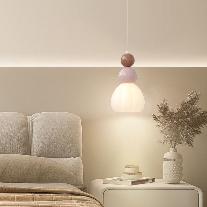 Moderne minimalistische mehrstufige Kugel Eisen PVC 1-Licht Pendelleuchte für Schlafzimmer 