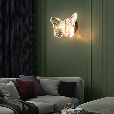 Zeitgenössische kreative Schmetterling Hardware Aluminium Acryl LED Wandleuchte Lampe für Wohnzimmer 