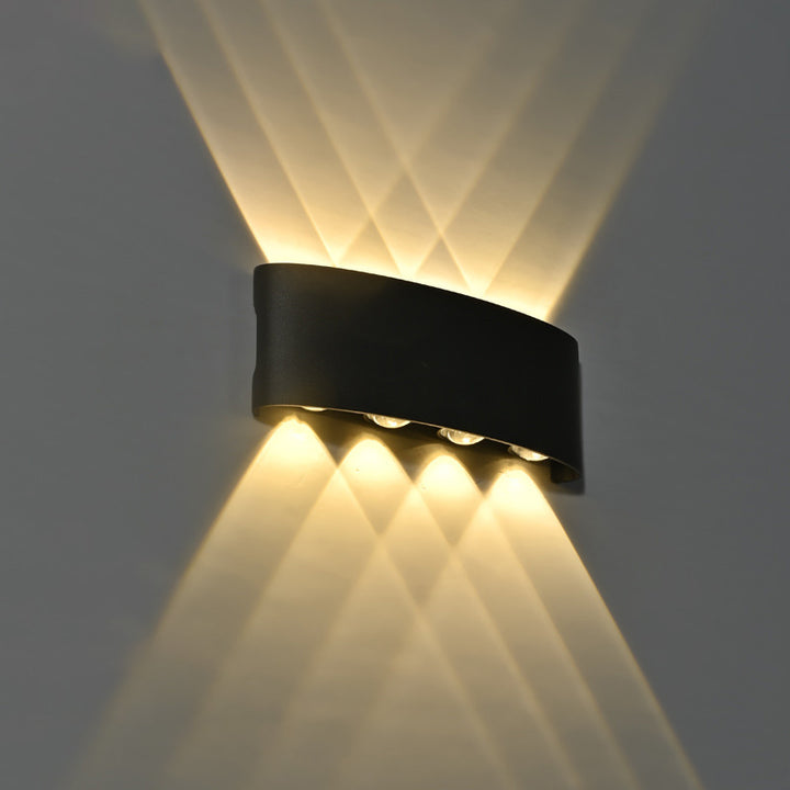 Lámpara de Aplique de Pared LED Cilíndrica Rectangular de Aluminio Hierro Acrílico Impermeable Moderno Minimalista para Patio Exterior 