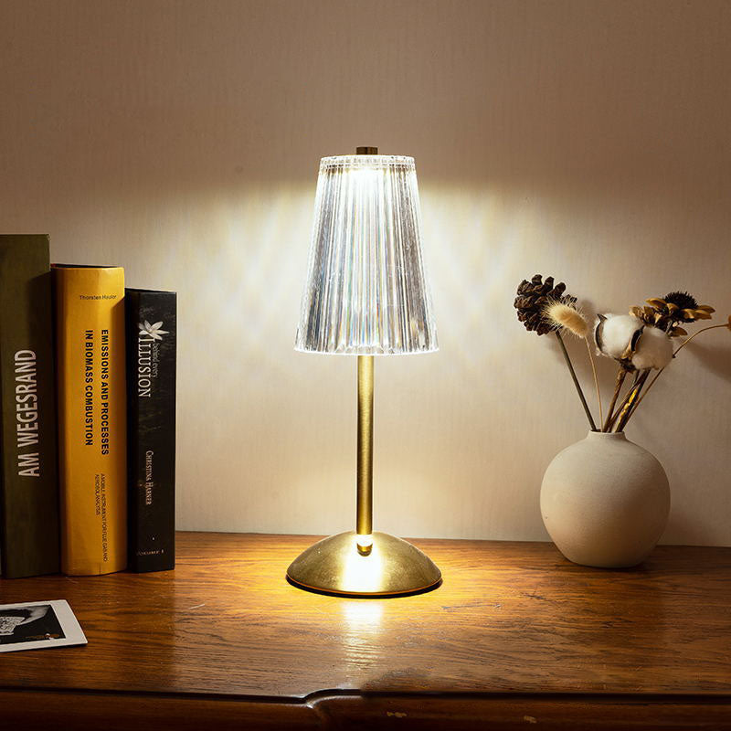 Lampe de Table LED en Métal Acrylique Fleur Vintage Traditionnelle Pour Chambre 